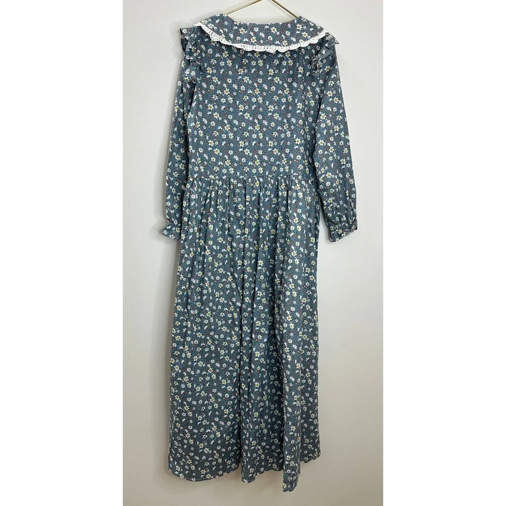 Scarlet Darkness Girls Colonial Prairie Cottagecore Dress Floral Pioneer Sz 10Y - Picture 8 of 12